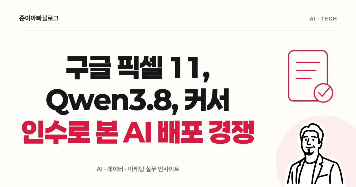 구글 픽셀 11, Qwen3.8, 커서 인수로 본 AI 배포 경쟁 대표 이미지