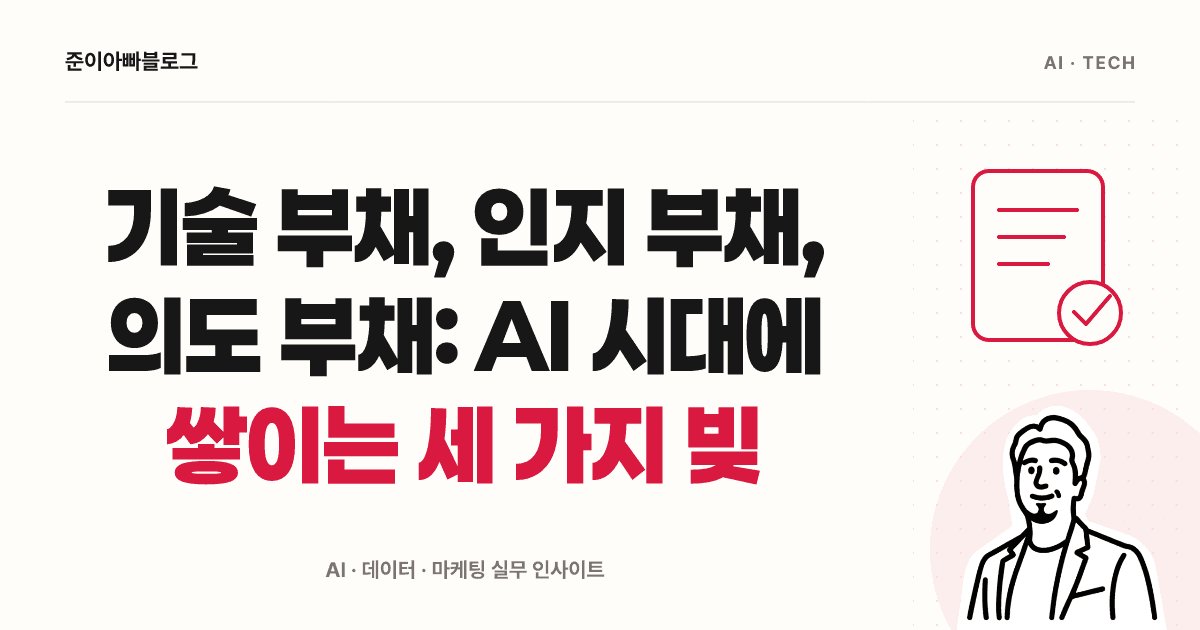 기술 부채, 인지 부채, 의도 부채: AI 시대에 쌓이는 세 가지 빚 대표 이미지