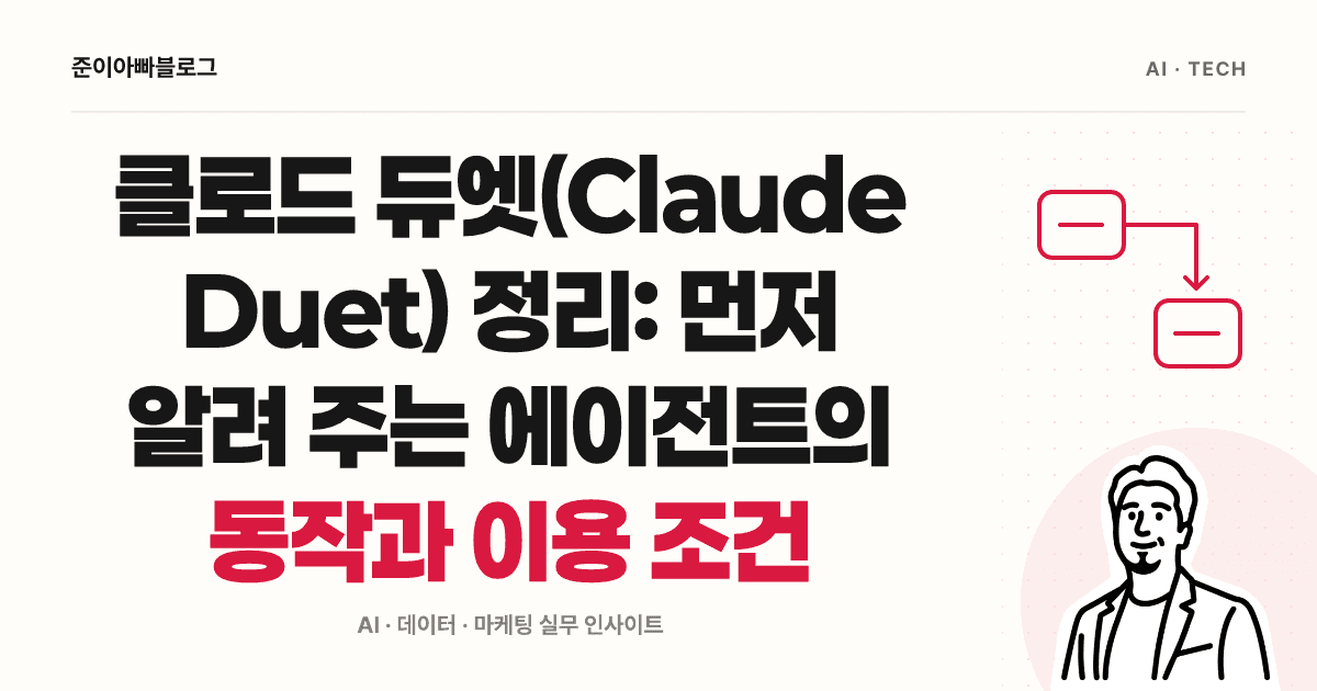클로드 듀엣(Claude Duet) 정리: 먼저 알려 주는 에이전트의 동작과 이용 조건 대표 이미지