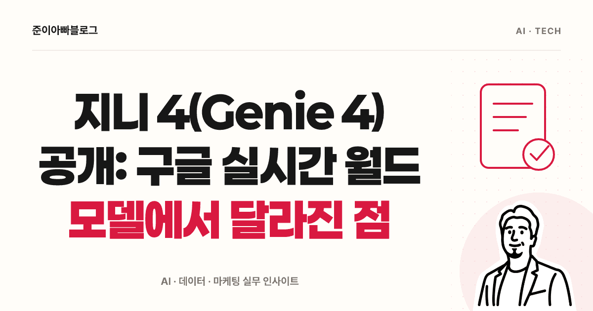 지니 4(Genie 4) 공개: 구글 실시간 월드 모델에서 달라진 점 대표 이미지