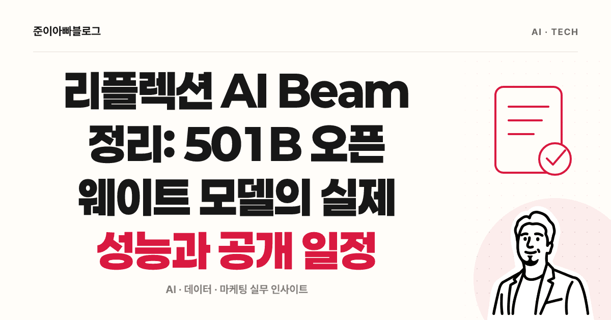 리플렉션 AI Beam 정리: 501B 오픈 웨이트 모델의 실제 성능과 공개 일정 대표 이미지