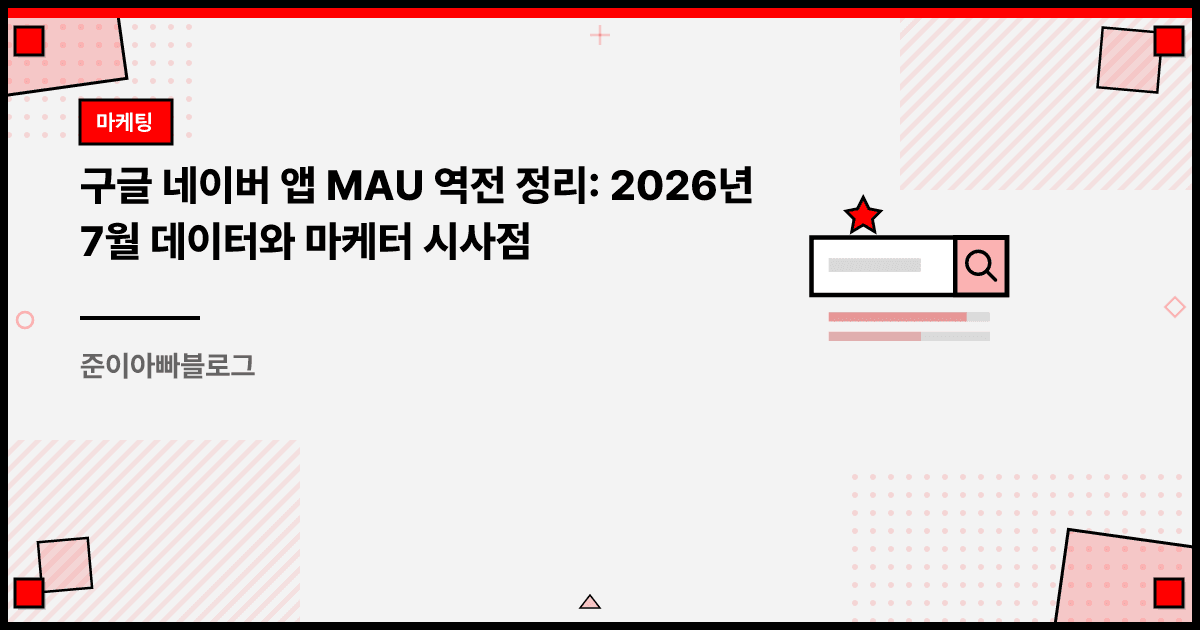 구글 네이버 앱 MAU 역전 정리: 2026년 7월 데이터와 마케터 시사점 대표 이미지