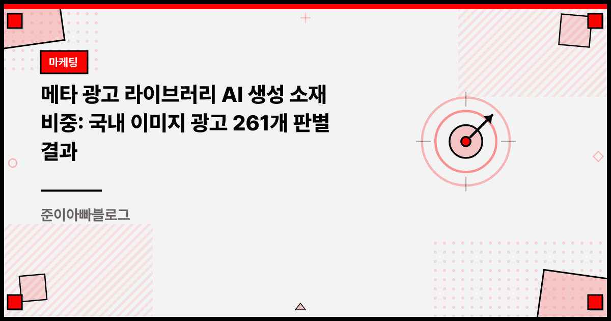 메타 광고 라이브러리 AI 생성 소재 비중: 국내 이미지 광고 261개 판별 결과 대표 이미지