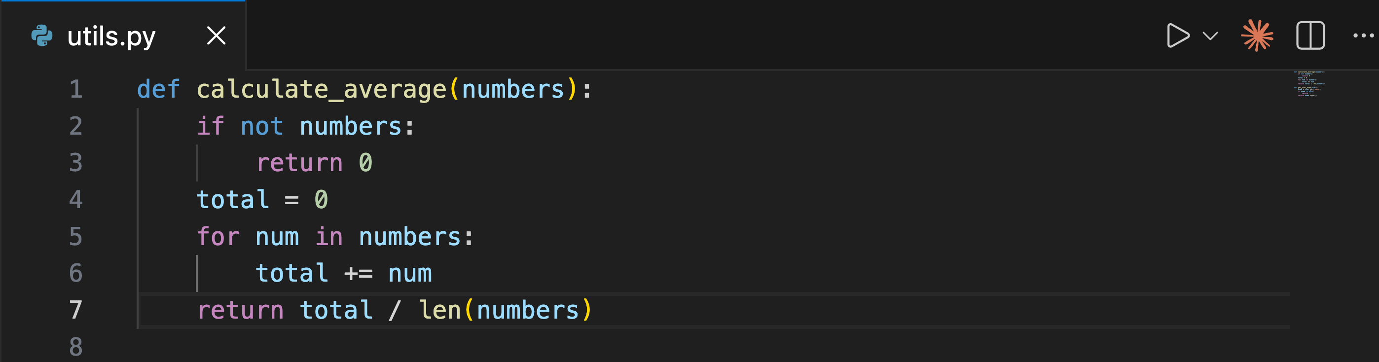 VS Code 편집기 도구 막대 오른쪽 위에 표시된 클로드 코드 스파크 아이콘의 공식 문서 화면