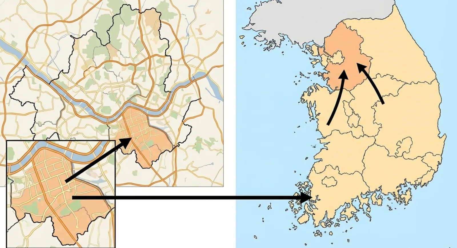 강남구가 서울에 속하고, 서울이 한국에 속하는 partOf 관계. 두 사실만 입력하면 시스템이 "강남구가 한국의 일부"라는 결론을 스스로 도출한다