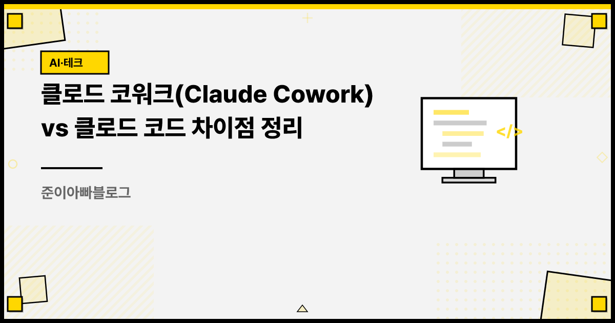 클로드 코워크(Claude Cowork) vs 클로드 코드 차이점 정리 썸네일